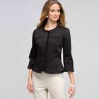 Ruffle Trim Jacket, Black, small
