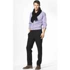 Microcheck Straight Leg Trousers, Black, small