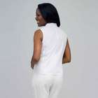 No-Iron Easy Care Sleeveless Shirt, White Multi, small