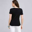 Short Sleeve V-Neck Tee, Black, small