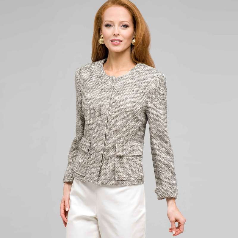 Button Front Jacket, Fern Multi, large