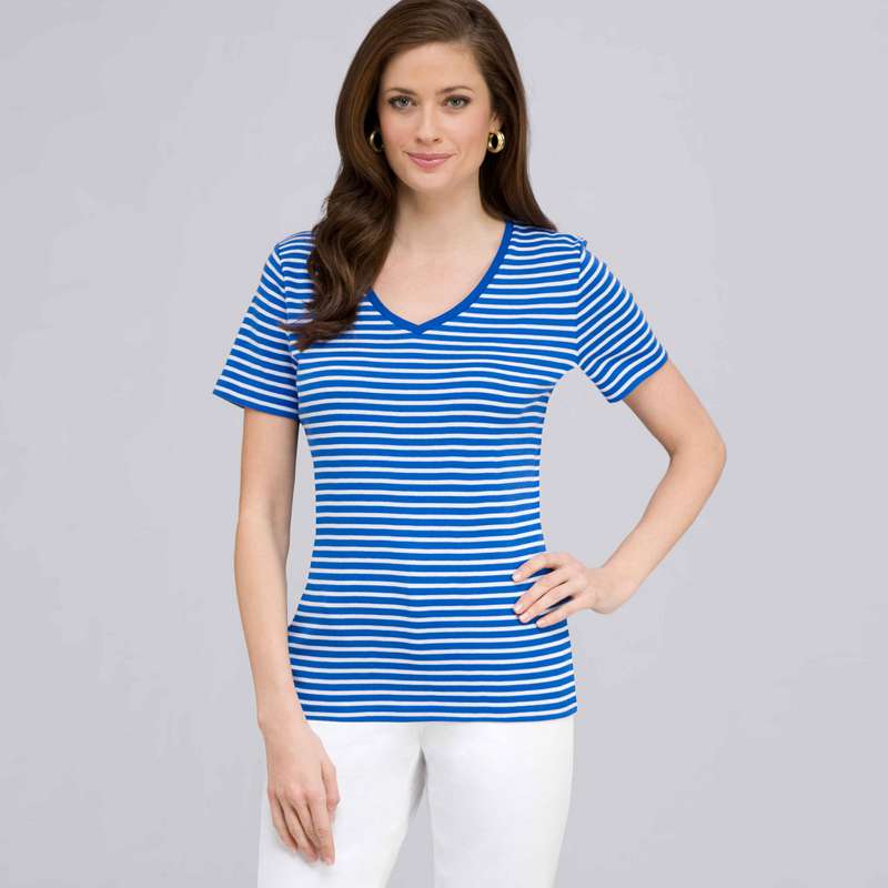Short Sleeve Shell, riviera blue & white, large