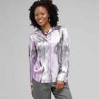 Long Sleeve Covered Placket Blouse, Multi, small