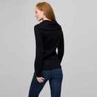 Long Sleeve Button Out Turtle Neck, Black, small