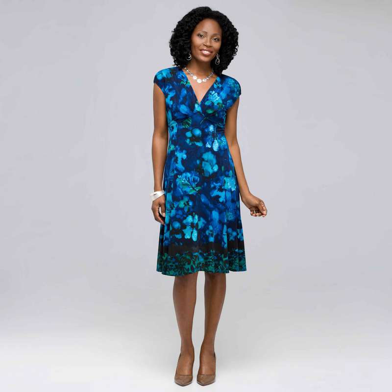 Floral Jersey Dress, Ink Multi, large