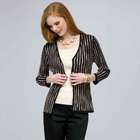 3/4 Sleeve Zip Cardigan., Black Multi, small