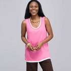 Double Layer Tank Top., Bright Raspberry and White, small