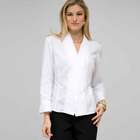 Drape Neck Blouse, White, small