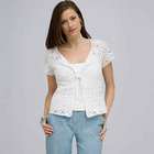 Raglan Sleeve Tie Front Cardigan., White, small