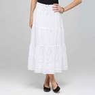 Long Tiered Skirt, White, small