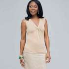 Sleeveless Twist Front Knit Top., Chino, small