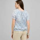 Short Sleeve Raglan Smock Shirt., Multi, small
