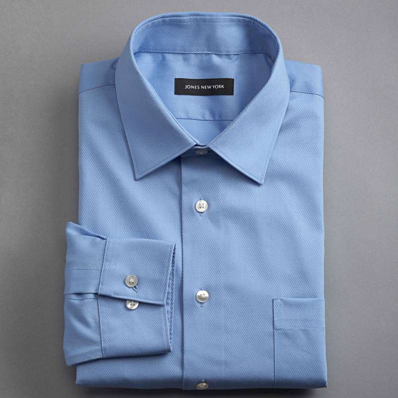 No-Iron Textured Dress Shirt, Slate, large