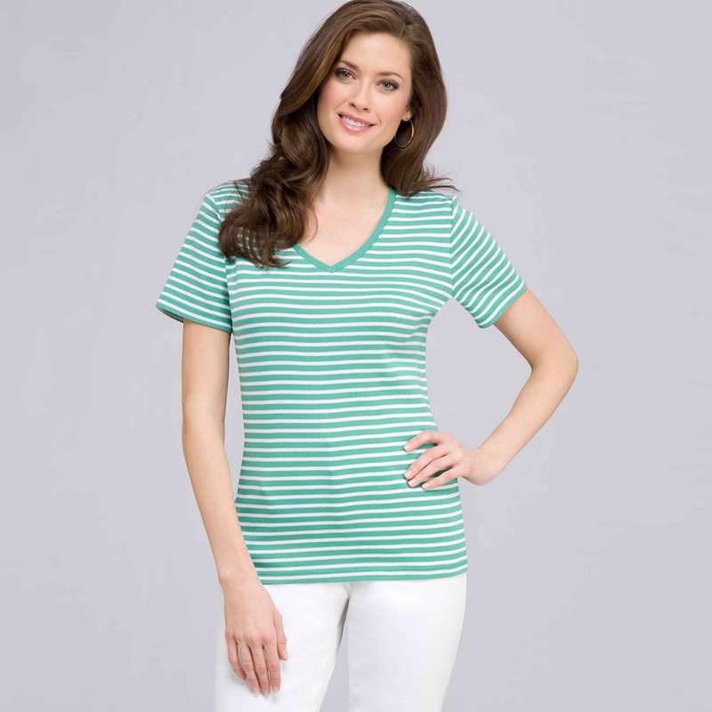 Short Sleeve Shell, seagrass & white, large