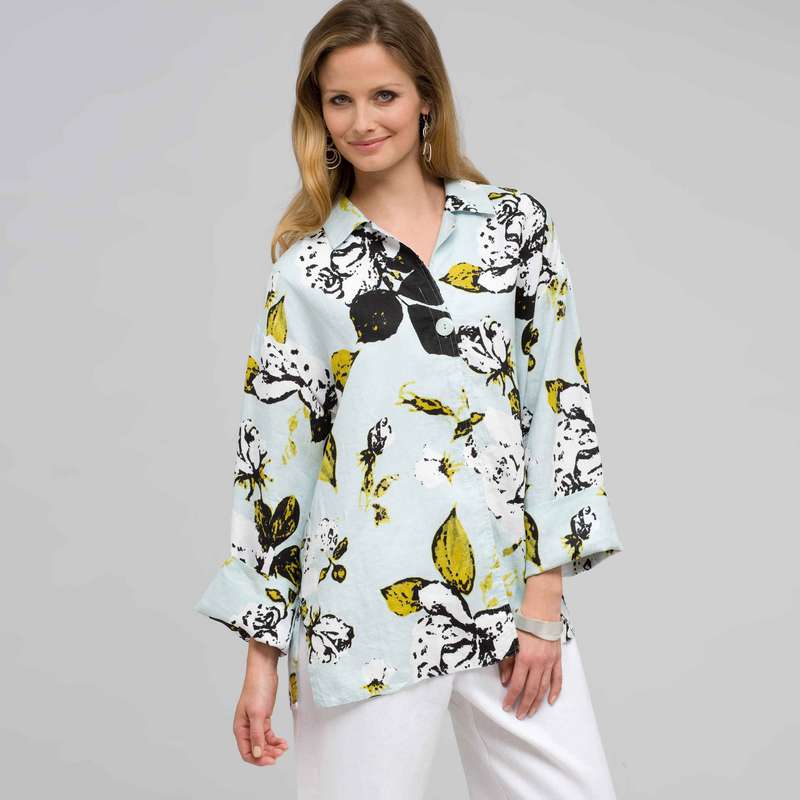 Relaxed Long Sleeve Shirt, new lt seamist combo, large