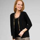 3/4 Sleeve beaded cardigan, Black, small