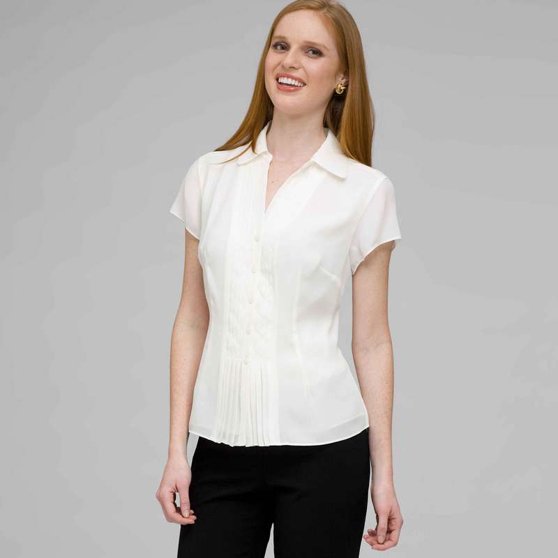 Must Have Washable No-Iron Georgette Blouse, Ivory, large