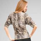 Animal print Boat Neck Sweater, Multi, small