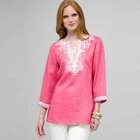 3/4 Sleeve Tunic, Hot Pink & White, small