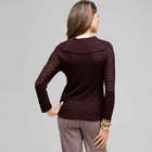 3/4 Sleeve Novelty Pointelle Cowl Neck, Black Multi, small