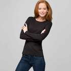 Long Sleeve Crew Neck, Black, small