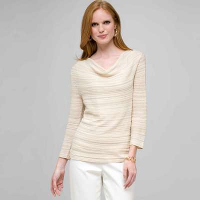 Drape Neck Top, Dark Stone, medium
