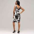 Black And White V-Neck Floral Dress, Ivory & Black, small