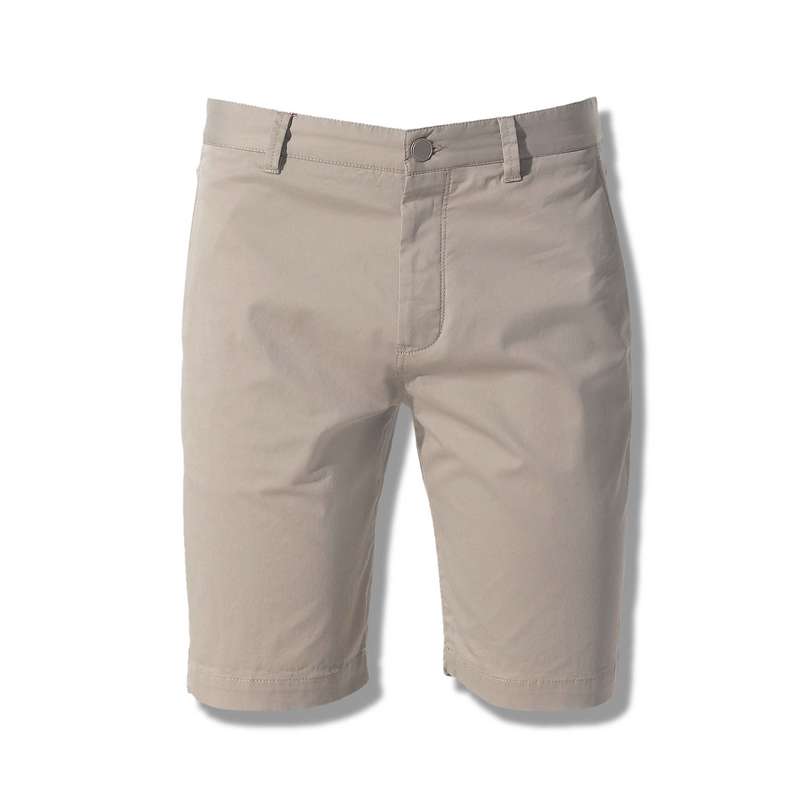 Cotton Straight Shorts, Beige, large