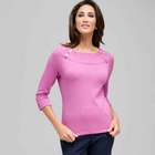 3/4 Sleeve Boat Neck Knit, Lavender, small