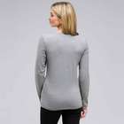 Long Sleeve Appliqued Crew Neck, Grey Heather, small