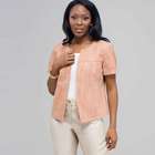 Tweed Short Sleeve Jacket., New Coral Multi, small
