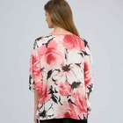 Floral Poncho Blouse, meadow rose combo, small