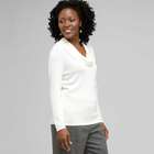 Draped Cowl Neck, Ivory, small