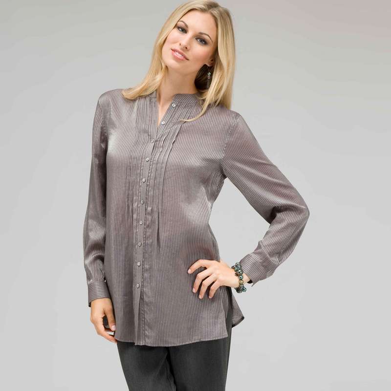Button Down Shirt, Silver Multi, large