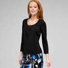 3/4 Sleeve Tee, Black, small