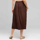 Long Crinkle Skirt, earth brown, small