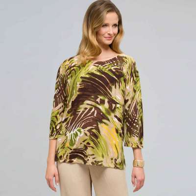 Boat Neck Tunic, earth brown combo, medium