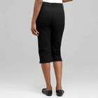 Classic Denim Straight Leg Capri, Black, small