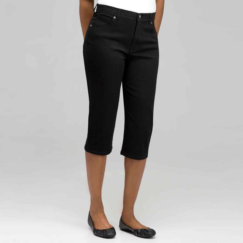 Classic Denim Straight Leg Capri (Petite), Porcelain, large
