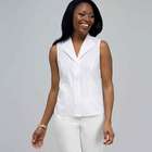 No-Iron Easy Care Sleeveless Shirt, White Multi, small